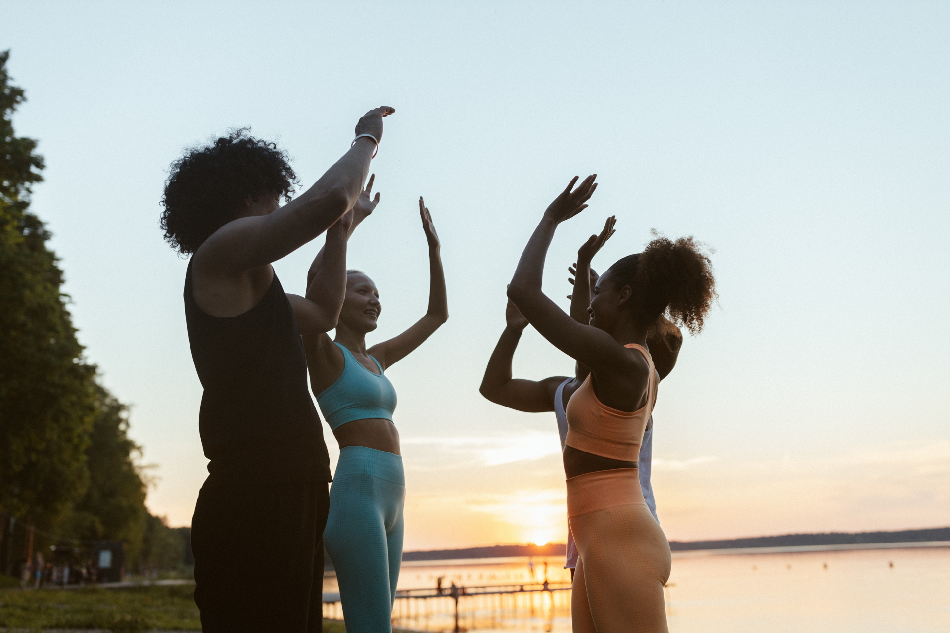 a group of ODC dancers, holding one dancer aloft
